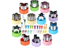 LENK Vegetable Cutter Shapes Set,Mini Pie,Fruit and Cookie Stamps Mold for Kids Baking and Food Supplement Tools Accessories Crafts for Kitchen,Green,9 Pcs