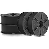 JAYO PLA 3D Printer Filament 1.75mm Bundle, 1.1kg, 4-Pack, Black | Neatly Wound, &plusmn;0.02mm Accuracy, Reusable Spools, Easy to Print, Vacuum Sealed, Fit Most FDM 3D Printer