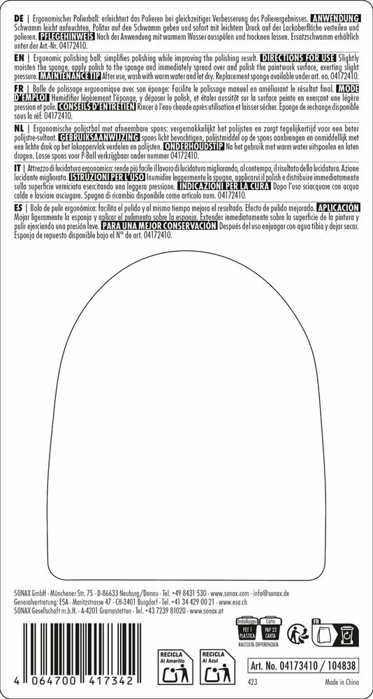 SONAX P-Ball (1 Stück) mühelos und schnell zum perfekten Polierergebnis | Art-Nr. 04173410 2