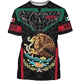 Mexico Shirt Short Sleeves Graphic Funny Tee Mexico Eagle Printed Mexican Crewneck Casual Tops