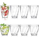 Lawei Set of 8 Plastic Drinking Glasses, 10oz and 13oz Reusable Shatterproof Drinking Tumblers, Unbreakable Acrylic Clear Cups for Water, Juice and Cocktails, Dishwasher-Safe, BPA-Free