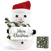 Lednica Merry Christmas Crochet Gifts for Women Men, Xmas Handmade Snowman for Family Friends, Funny Winter Christmas Stocking Stuffers Basket Decor for Table Home Decoration