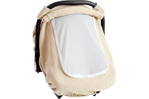 Baby Car Seat Cover, Car Seat Cover for Babies with Breathable Window, Soft Infant Car Seat Canopy,Outdoor Windproof Stroller
