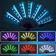 LATROVALE Folding Fan Led Light Up Hand Fan Stage Performance Show Glowing Light Up Birthday Party Gift Wedding Home Decor Night Club Fluorescent Props