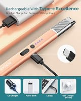 RONXS Lighter Electric Windproof Plasma Lighter Candle BBQ Camping Champagne view 4