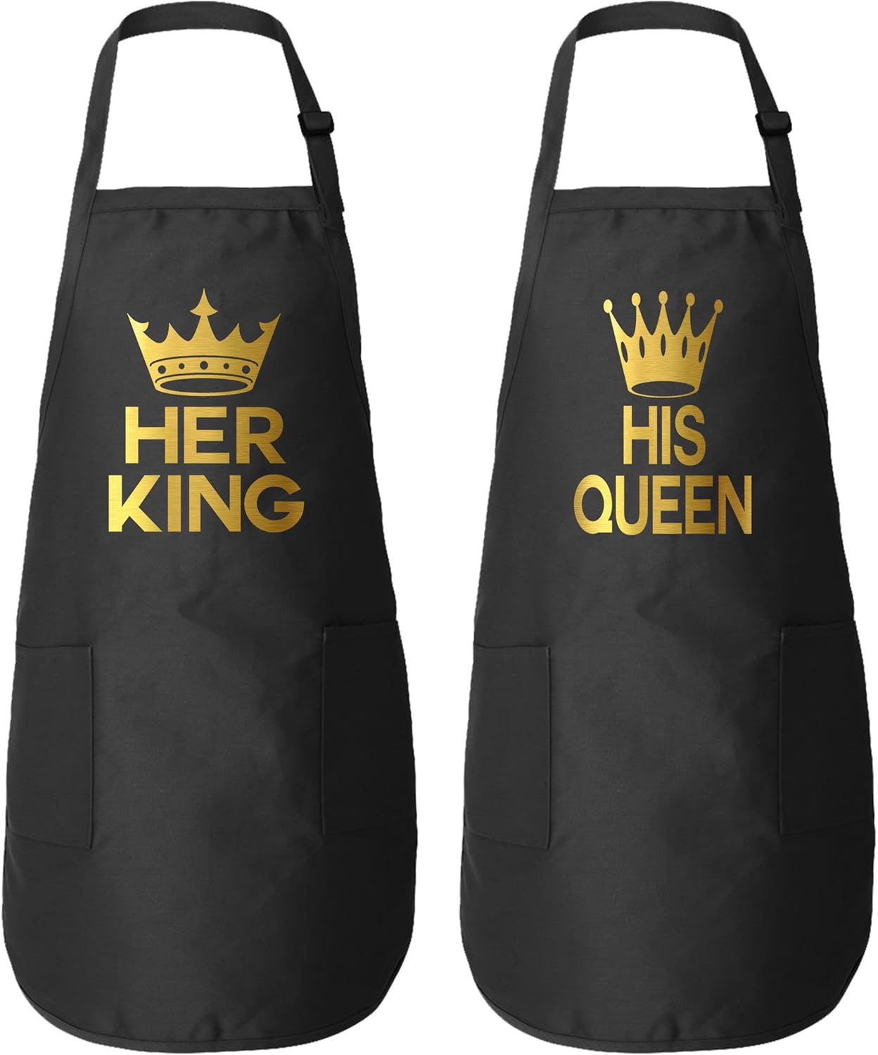 Her King & His Queen Matching Couple Aprons His Her Wedding