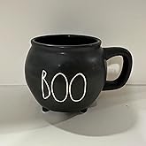 Rae – BOO Black Ceramic Mug Shaped Like a Witch’s Cauldron | Coffee Cup, Tea Mug, Hot Cocoa Cup, Kitchenware | Rustic Farmhouse Halloween Decor & Spooky Fall Drinkware | HALLOWEEN - Dunn By Magenta