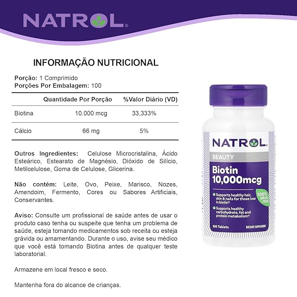 NATROL BIOTIN MAX 10000 MCG, 100 TABLETS