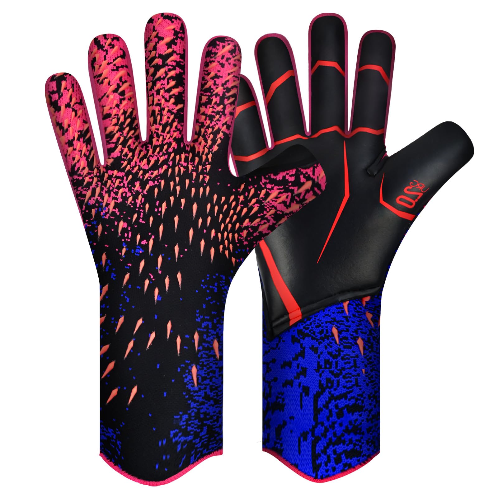 QUICARD Goalkeeper Gloves, Good Grip Football Goalkeeper Gloves in Sizes 6/7/8/9/10, Strong Receiver for Men, Boys, Teenagers, Adults, Children and Small Hands (Red, 10)