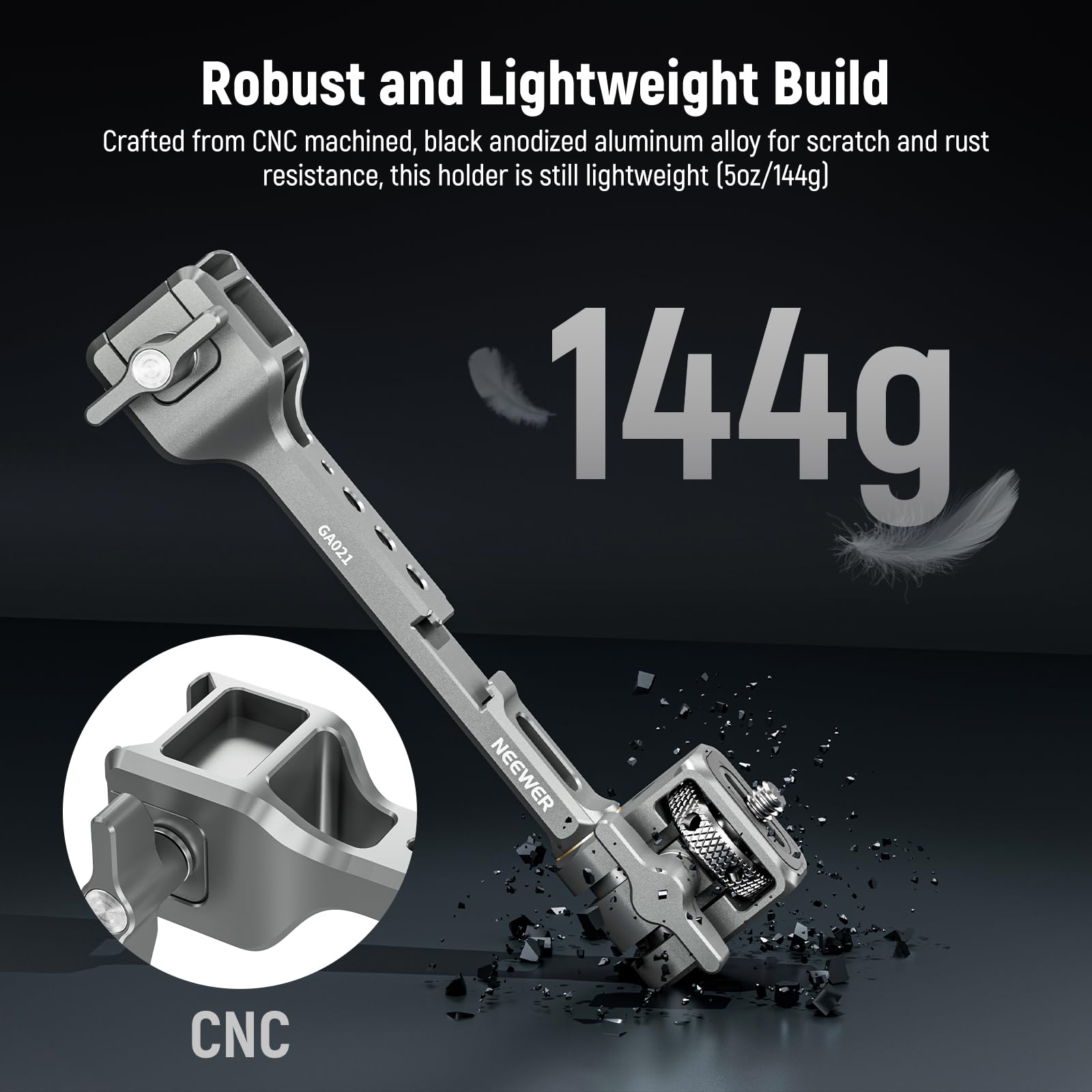 NEEWER NATO Monitor Mount for RS Gimbal, 360° Rotatable Field Monitor Holder with NATO Clamp, Cold Shoe, 1/4