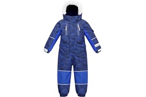Yueta Kids Snowsuit One Piece, Waterproof Snow Suit for Boys Girls, Ski Jackets Jumpsuits Overalls for Skiing Snowboarding