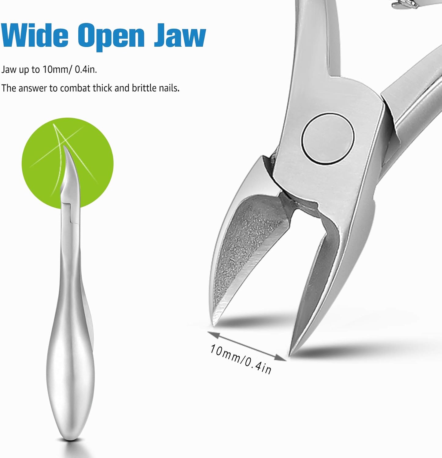 FERYES Toenail Clippers for Thick Nails Toe Nail Clipper for Ingrown Hard Toenails Professional Podiatrist Heavy Duty Toenail Scissors for Seniors,Women,Men - Image 4