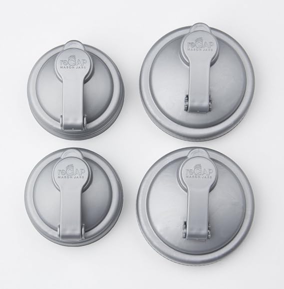 reCAP Mason Jars POUR, 2 Regular Mouth & 2 Wide Mouth