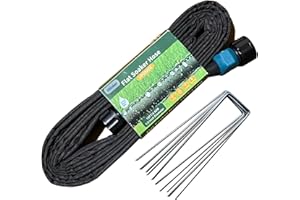 Hlinker 2025 Flat Soaker Hose 15 ft with Stake for Garden, Linkable Drip Hose Diy Automates Garden Irrigation System Saving 81% Water, Dual-layer Leak-free Design Water Hose with Holes