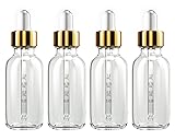 KURTOTEP 4 Pack 2 oz Glass Dropper Bottle with Top