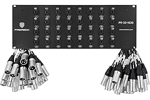 PRORECK Rack Mount TRS XLR Combo Splitter Snake Cable, Suitable for Live, Recording, Stage, Studio (15 Foot x 30 Foot - 32 Channel) PR-32-1530, 4U