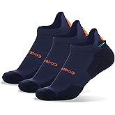 BRISIRA Coolmax Bamboo Viscose Compression Running Socks 3 Pairs Ankle Low Cut Athletic Anti Blister Cushioned Seamless