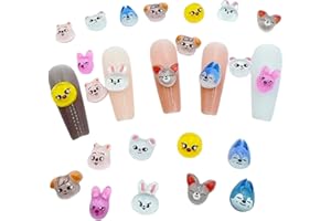 Str@y K!ds Lot de 80 mini têtes d'animaux 3D en résine à dos plat pour scrapbooking avec pince à cheveux et étui de téléphone