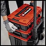 Einhell E-Case Tower 3 Stackable Tool Storage with Wheels Telescopic Handle view 3