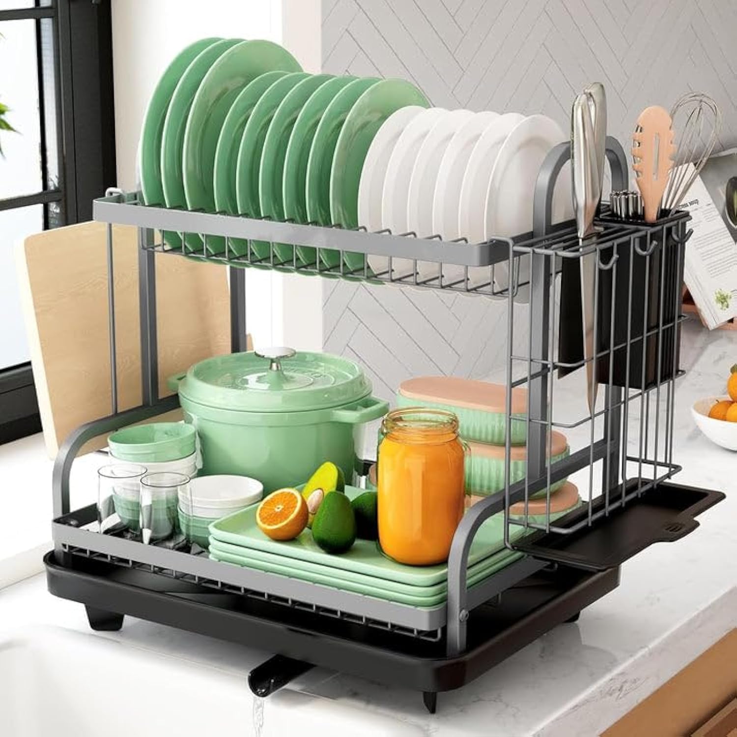 Tier Dish Kitchen Dish Rack Amazon Kitsure Dish Drying Rack
