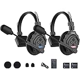 SYNCO XTalk X2 2.4GHz Wireless Headset with Microphone Intercom System Random Master Device Design for Movie Shoot Live Show Stage Performance (2PCS)