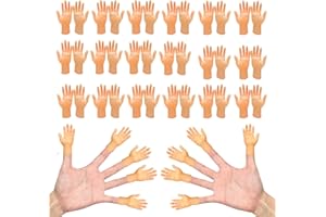JGALNIM 36 PCS Finger Puppets,Tiny Finger Hands,Mini Rubber Hands Toy,Realistic Cute Little Hands Fingers for Stocking Stuffers Gifts Prank Gag Party Favors - 18 Left&18 Right