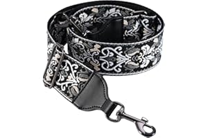 CLOUDMUSIC Banjo Strap Purse Strap Crossbody Guitar Strap For Shoulder Handbag With Gunmetal Hardware(Baroque Grey)