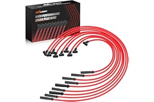 Nilight Spark Plug Wire 10.5 mm Straight Boots High Performance Ignition Wire Compatible with Chevy SBC BBC 305 350 454 Electronic V8 Engine with HEI Distributor