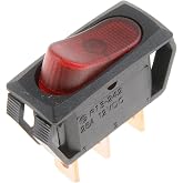 Dorman 84830 Rocker Switch - Black Body/Red Rectangle Rocker Switch Universal Fit