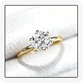 MoiuVieg Engagement Rings 925 Sterling Silver Round Cut 1CT/2CT/3CT Solitaire Cubic Zirconia CZ Wedding Promise Rings for Her Wedding Bands for Women Size 5-9