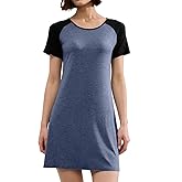 BAMBOO COOL Nightgowns for Women Sleepshirts Cute Short Sleeve Dress Pajamas Women's Soft Sleepwear