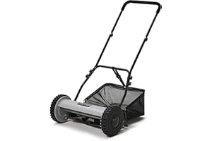 DAPPER SUPPLY 16" Push Reel Lawn Mower with Grass Catcher – Manual 5-Blade Hand Mower, Adjustable 3-Position Cutting Height (0.5"–1.75"), Lightweight & Eco-Friendly – 1-Year Warranty
