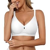 Avidlove Bras for Women No Underwire Seamless Bralette Teardrop Cutout Full Coverage T-Shirt Bra with Velvet Trim