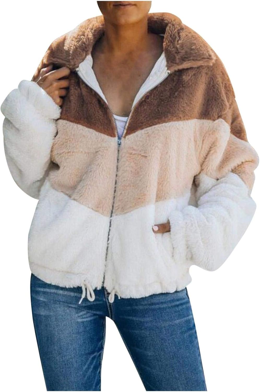 fuzzy zipper jacket