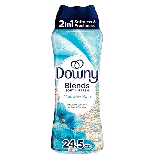 Downy Blends In-Wash Laundry Scent Booster Beads, Meadow Rain Scent, 24.5 OZ, Fabric Sottener Beads and Freshness