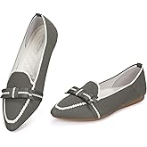 BEJINASH Women's Loafer Flats Casual Knit Fabric Lightweight Dressy Shoes Washable Elegant Pointed-Toe lace-up Bow Shoes Comfortable Ballet Shoes for Women Perfect for Daily