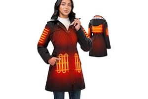 WASOTO Heated Jackets for Women 18400mAh Battery Pack Charger Waterproof Slim Fit Lightweight Heated Womens Jacket Outdoor