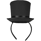 EverJoy Party Mini Top Hat Headband Costume Accessory - 1920s Gatsby Hat, Roaring Twenties Miniature Great Gatsby 20s Hat - for Roaring 20s, Victorian Wedding, or Any Cosplay Theme Party