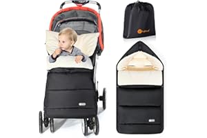 IvyWind Winter Baby Stroller Bunting Bag, Universal Warm Footmuff for Stroller, Waterproof & Windproof Stroller Winter Cover 