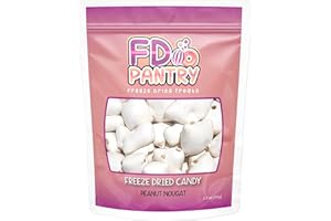 FD PANTRY Freeze Dried Candy - Crispy Twist on Classic Chews in Resealable Bag Perfect for Gifting, Outdoor Adventures & Emergency Food Storage (Peanut Nougat 3.5 oz)