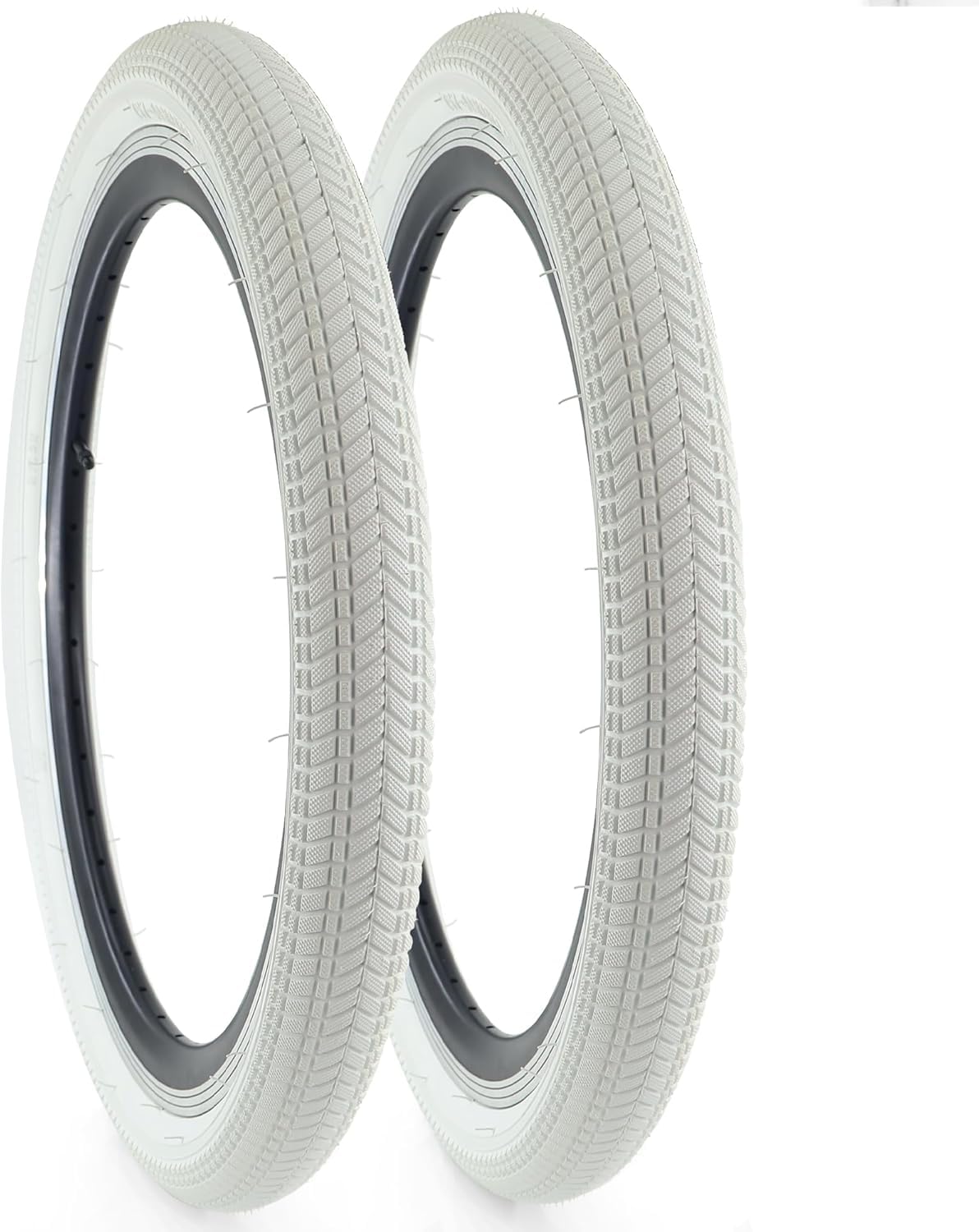 GRELiving Series 2 Tyres 20 x 2.125 Folding Coat 57-254 Replacement Tires 30TPI for Children (White)