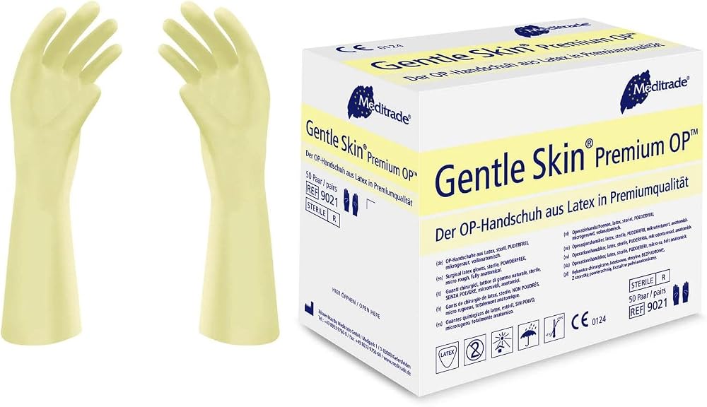 Meditrade Gentle Skin Premium OP Latex Sterile Powder Free Gloves Size 6 Pack 50