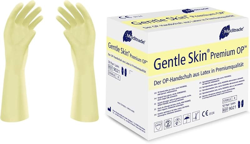 Meditrade Gentle Skin Premium OP Latex Sterile Powder Free Gloves Size 6 Pack 50