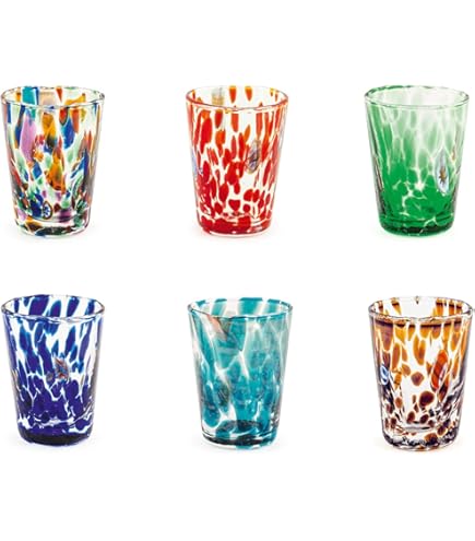 Amazon.com | H+H H&H 2842 Alabastro Alabaster Set of 6, Glass, Black, 230  ml: Highball Glasses