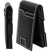 FUNGORGT Slim Wallet for Men, Smart Wallet with RFID Blocking - Men's Wallet Minimalist Passport Credit Cards Holder Pop-up Aluminum Wallet Holder, Carbon Fiber Leather Wallet 10 Cards Capacitiy