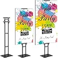 VEVOR Poster Stand, Adjustable Height Up to 75", Double-Sided Heavy Duty Pedestal Sign Holder, Floor Standing Sign Holder Banner Stand with Shock-absorbing Base for Display, for Board and Foam, Black
