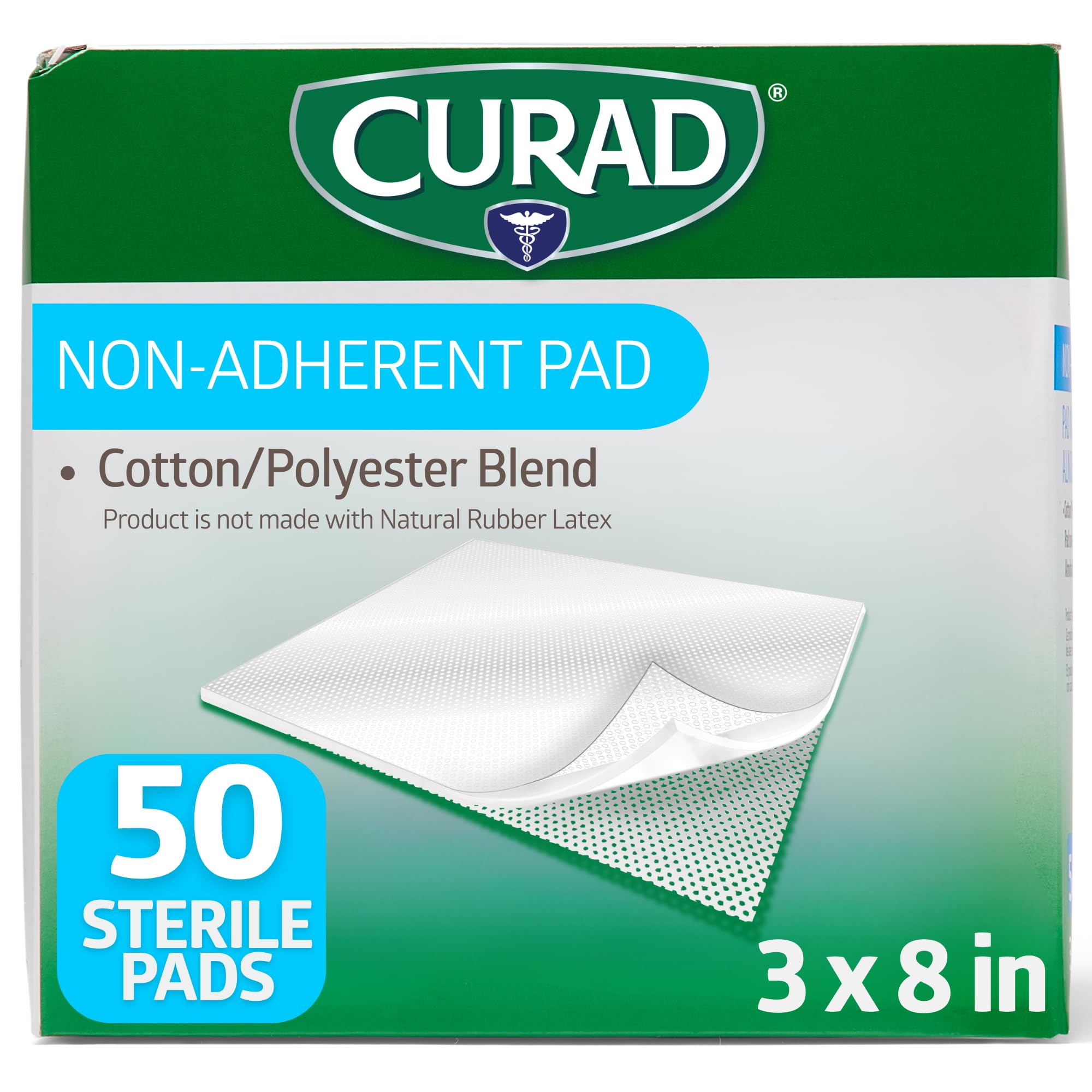 Photo 1 of CURAD Sterile Non-Adherent Pad, 3x8 (Pack of 50)