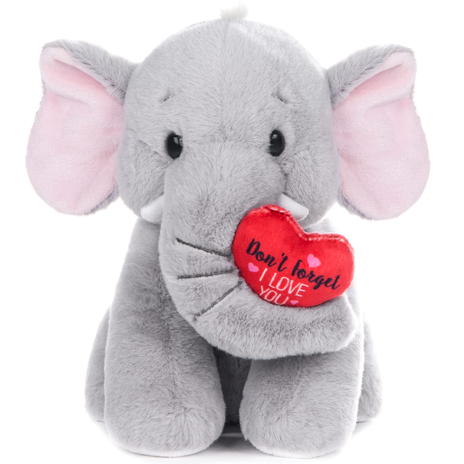 My OLi Plush Elephant Teddy 22cm Soft With Red Heart Stuffed Animal I Love You Plush Toys for Babies Kids Boys Girls Lover