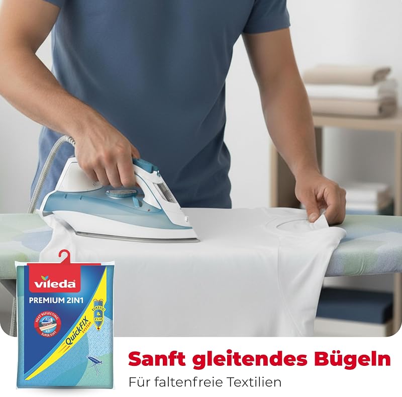 Premium 2in1 Bügelbrettbezug für Dampfbügelstation, Silber-grau