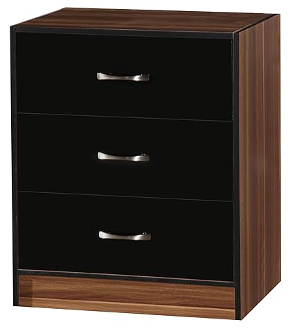 Marina High Gloss 3 Drawer Chest Large Deep Drawers Marina